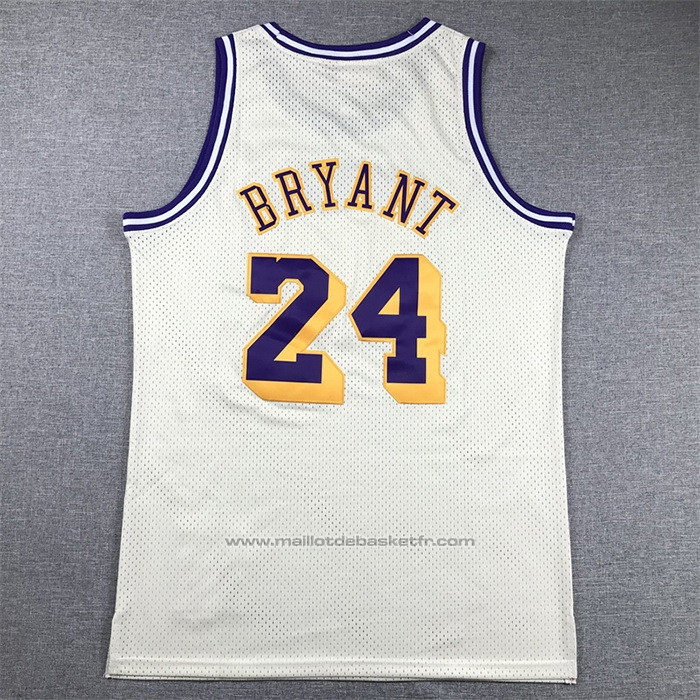 Maillot Los Angeles Lakers Kobe Bryant #24 Mitchell & Ness Chainstitch Creme